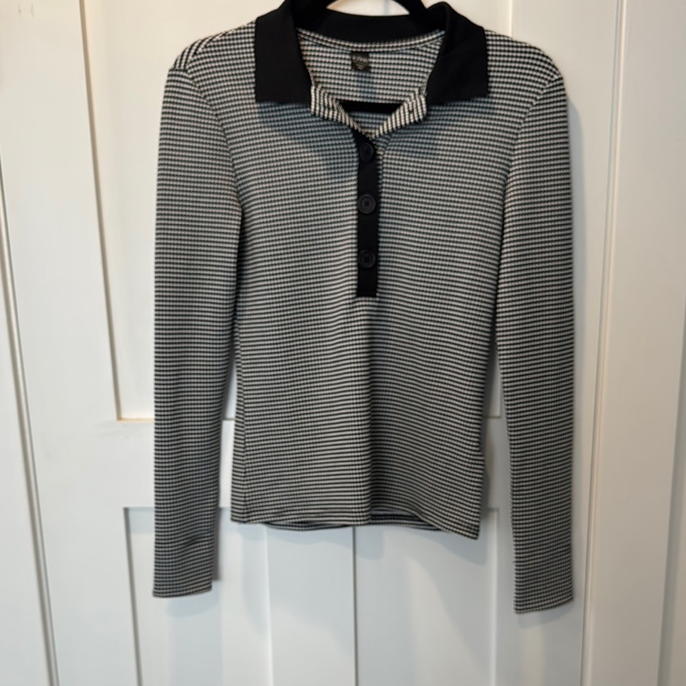 Black and White Button Down Shirt Classic Top